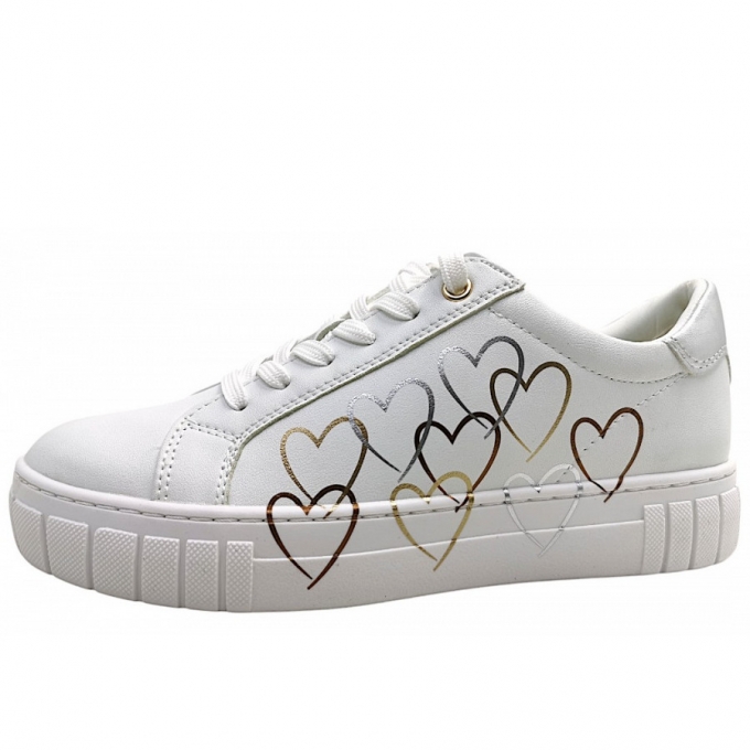 Marco Tozzi Damen Schnürer In White/Gold 137 Marco Tozzi Damen Schnürer In White/Gold 137
