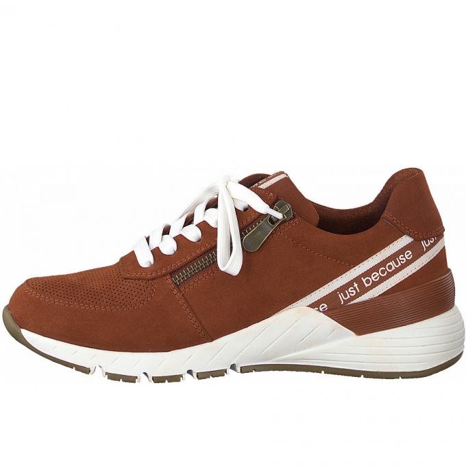 Marco Tozzi Damen Sportliche Schnürer In Rot-Braun Marco Tozzi Damen Sportliche Schnürer In Rot-Braun