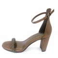 Marco Tozzi Damen Sandalette Sandalette In Gold Kombi.