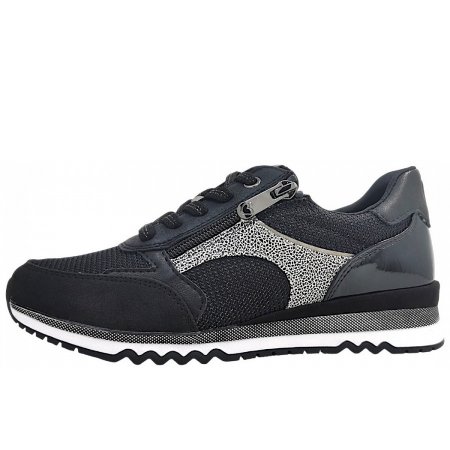Marco Tozzi Damen Sportlicher Schnürer In Black Comb 098