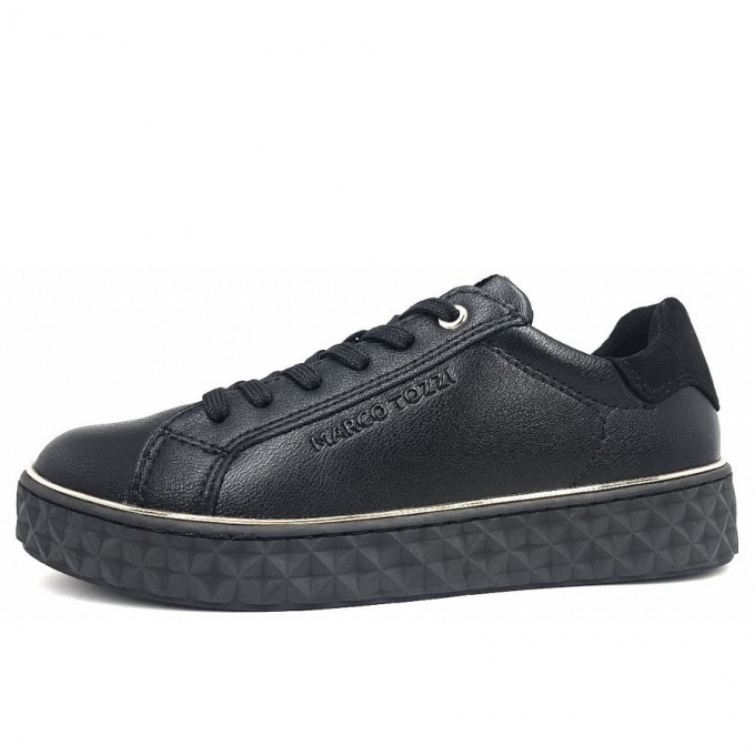 Marco Tozzi Damen Sneaker In 085-Black Gold Marco Tozzi Damen Sneaker In 085-Black Gold