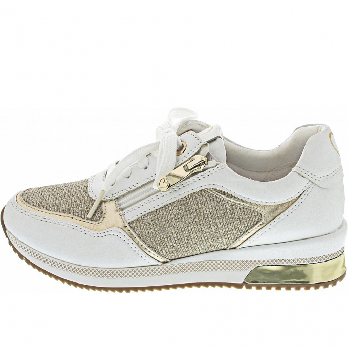 Marco Tozzi Damen Sneaker In White-Gold Marco Tozzi Damen Sneaker In White-Gold