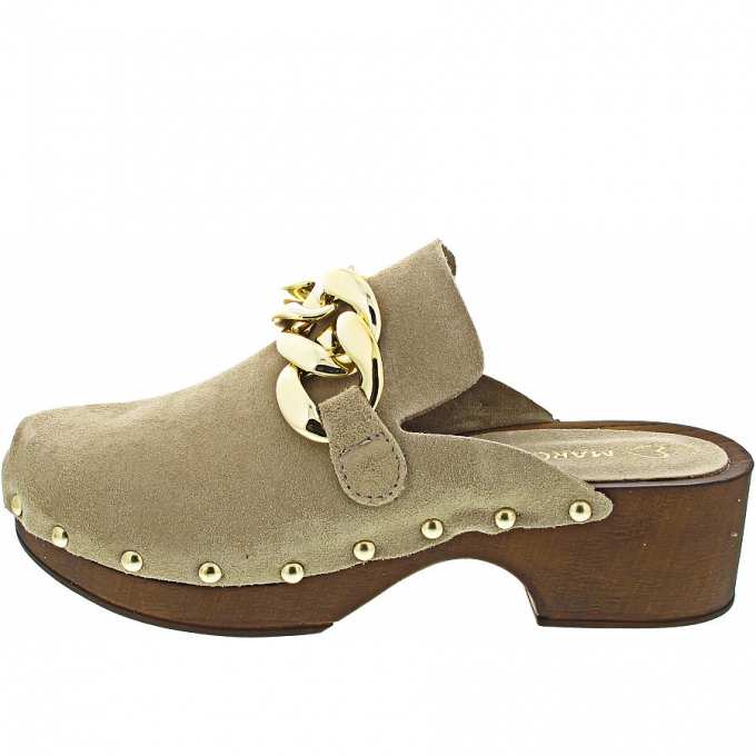 Marco Tozzi Damen Clogs In Taupe Marco Tozzi Damen Clogs In Taupe