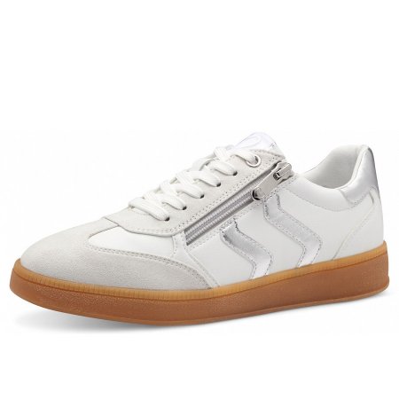 Marco Tozzi Damen Sneaker In White Silver
