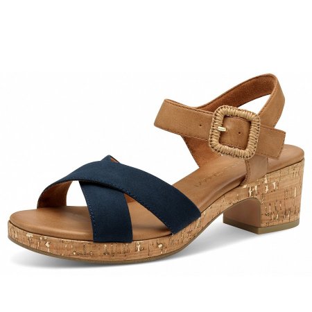 Marco Tozzi Damen Sandalette In Navy Kombi
