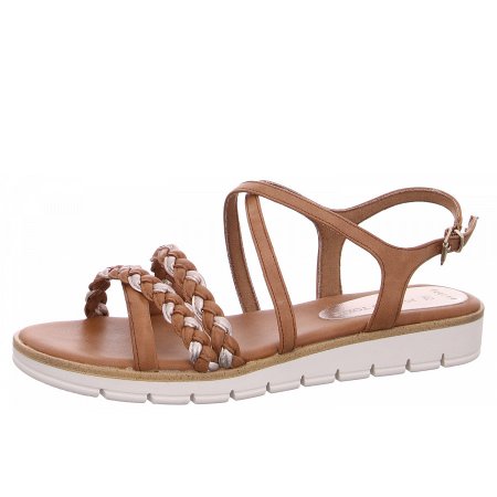 Marco Tozzi Damen Sandalette Riemchensandalette In 392 Cognac Comb