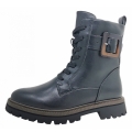 Marco Tozzi Damen Schnürstiefel In Black Nappa