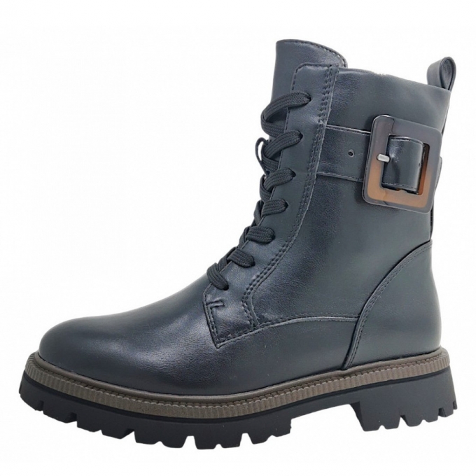 Marco Tozzi Damen Schnürstiefel In Black Nappa