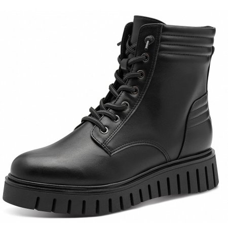 Marco Tozzi Damen Schnürstiefel In Schwarz
