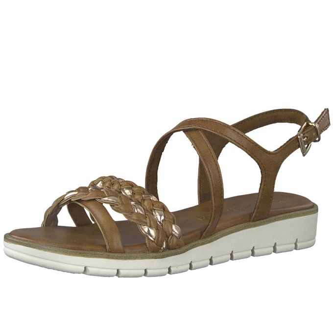 Marco Tozzi Damen Sandale In Cognac Combi Marco Tozzi Damen Sandale In Cognac Combi
