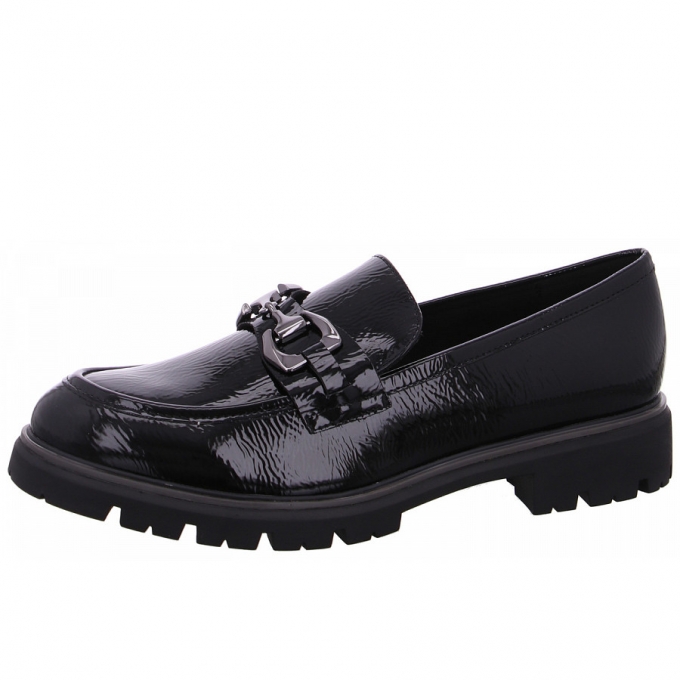 Marco Tozzi Damen Slipper In 018 Black Patent Marco Tozzi Damen Slipper In 018 Black Patent