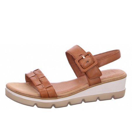 Marco Tozzi Damen Sandalette In 310 Cognac Antic