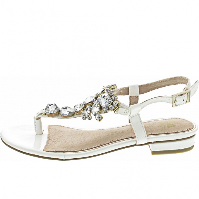 Marco Tozzi Damen Sandale In White Patent