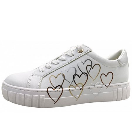Marco Tozzi Damen Schnürer In White/Gold 137 Marco Tozzi Damen Schnürer In White/Gold 137