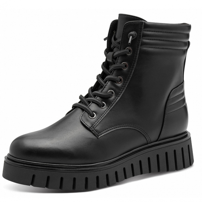 Marco Tozzi Damen Schnürstiefel In Schwarz Marco Tozzi Damen Schnürstiefel In Schwarz