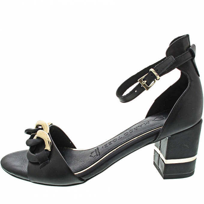 Marco Tozzi Damen Sandalette In Black-Gold Marco Tozzi Damen Sandalette In Black-Gold