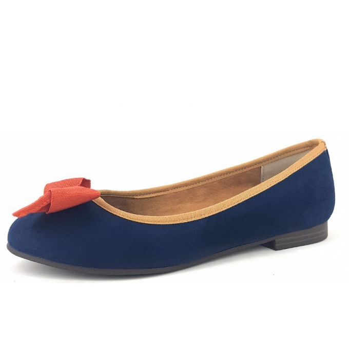Marco Tozzi Damen Ballerina In 828 Navy/Multi Marco Tozzi Damen Ballerina In 828 Navy/Multi