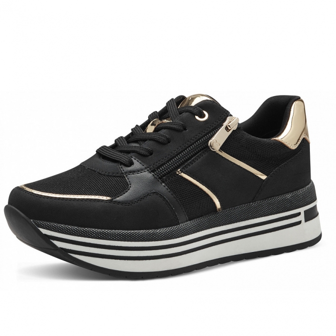 Marco Tozzi Damen Sneaker In Schwarz Marco Tozzi Damen Sneaker In Schwarz