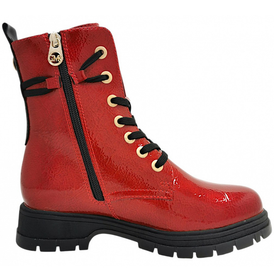 Marco Tozzi Damen Schnürstiefel In Dk. Red Patent 566
