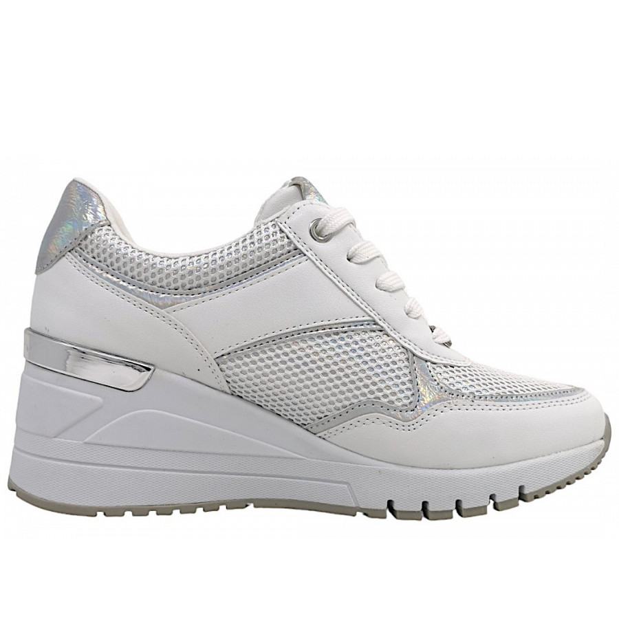 Marco Tozzi Damen Sportlicher Schnürer In 197 White Comb