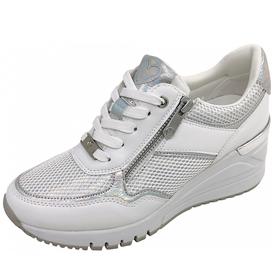 Marco Tozzi Damen Sportlicher Schnürer In 197 White Comb