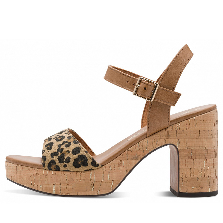 Marco Tozzi Damen Sandalette In Leo Cognac