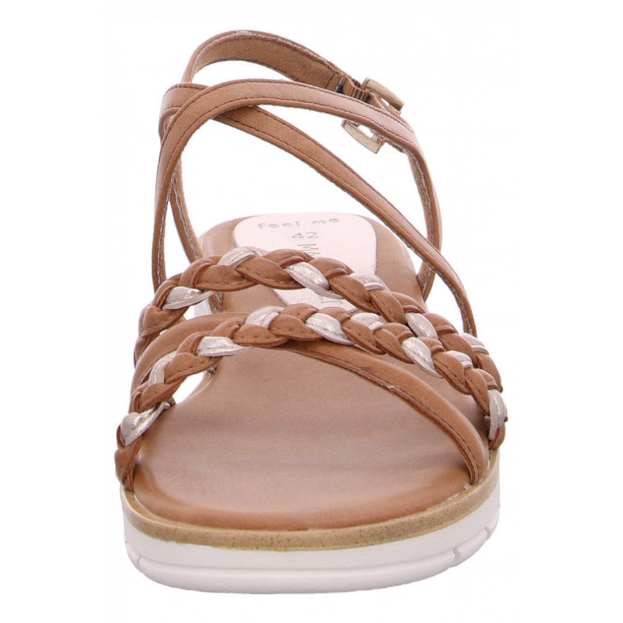 Marco Tozzi Damen Sandalette Riemchensandalette In 392 Cognac Comb