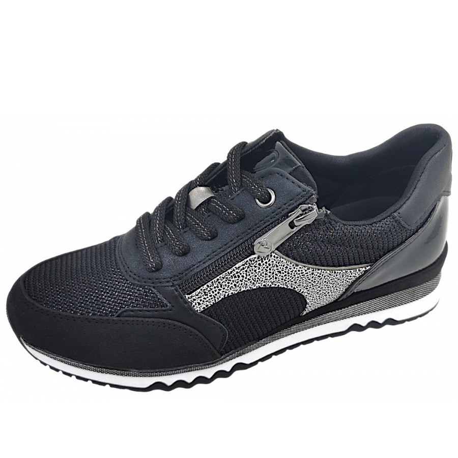 Marco Tozzi Damen Sportlicher Schnürer In Black Comb 098