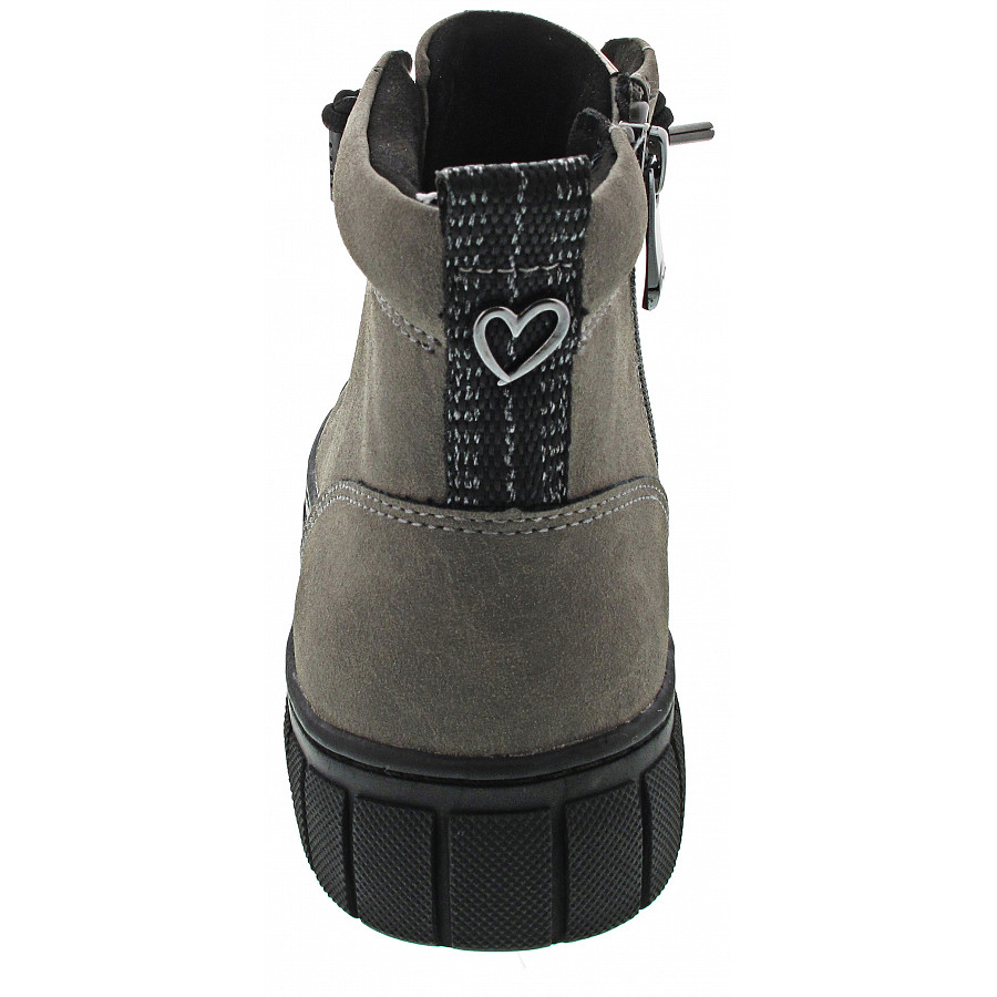 Marco Tozzi Damen Schnürstiefel In Dk Grey Comb