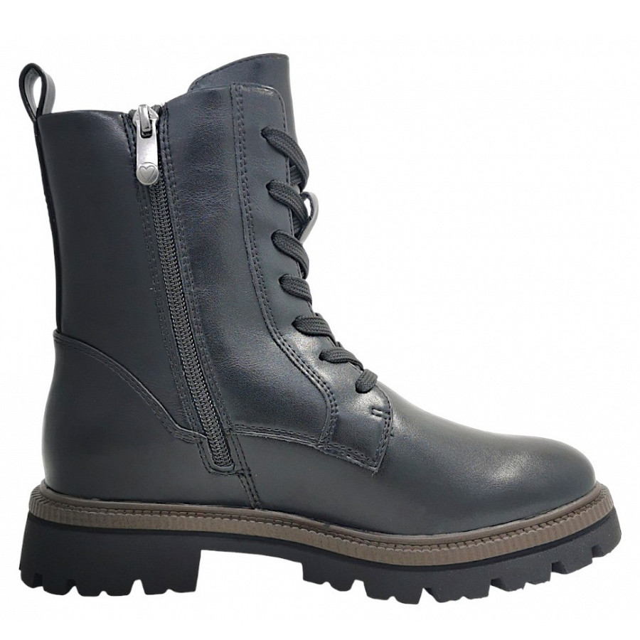Marco Tozzi Damen Schnürstiefel In Black Nappa