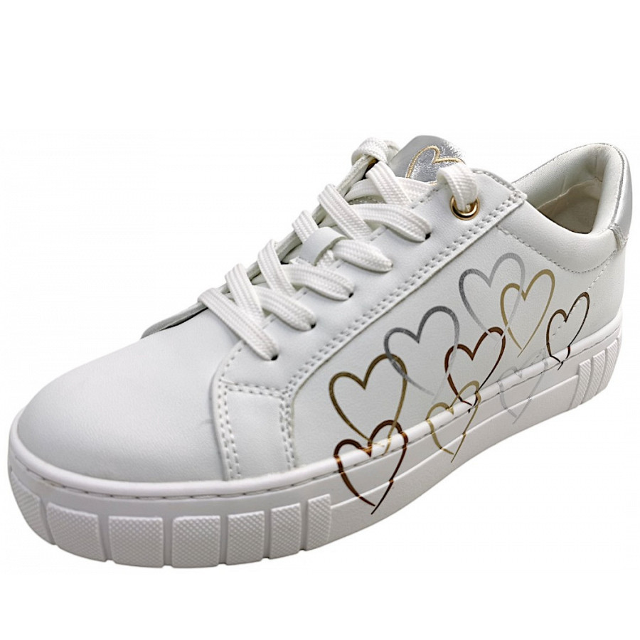 Marco Tozzi Damen Schnürer In White/Gold 137