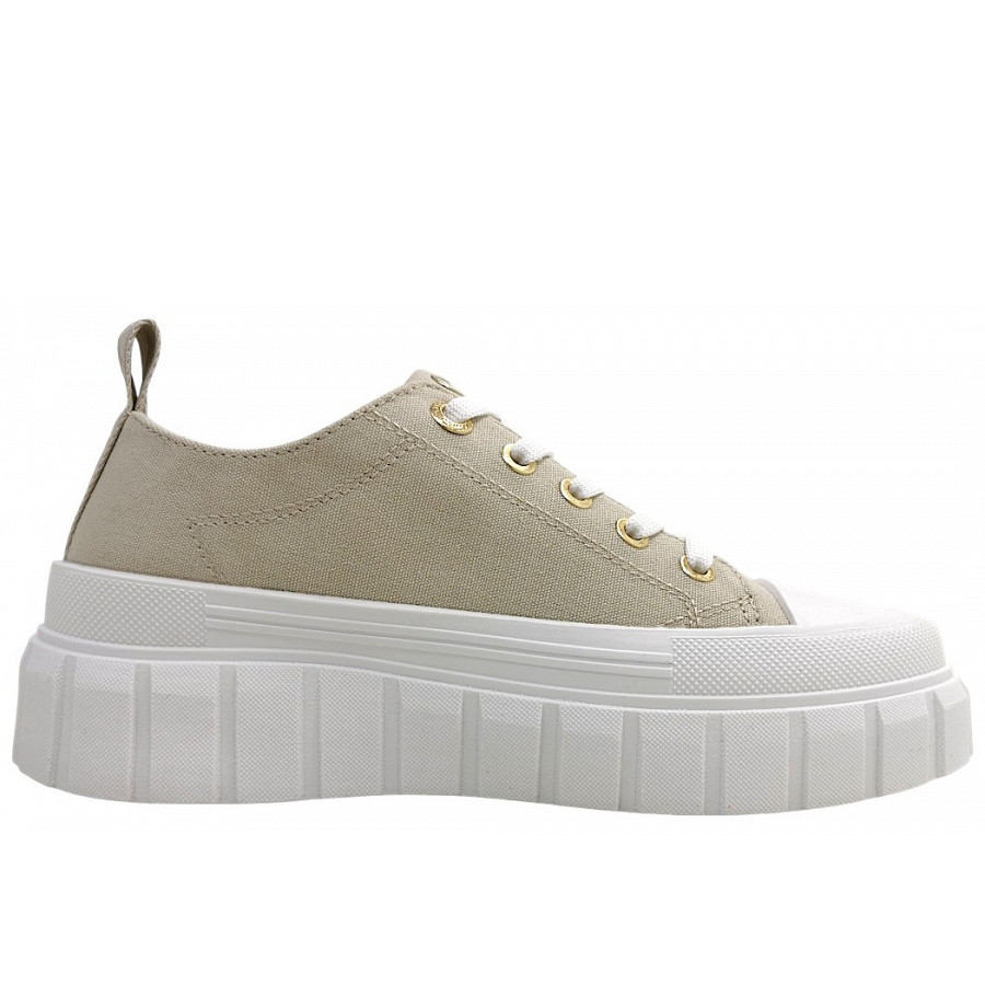Marco Tozzi Damen Sportlicher Schnürer In Beige 400