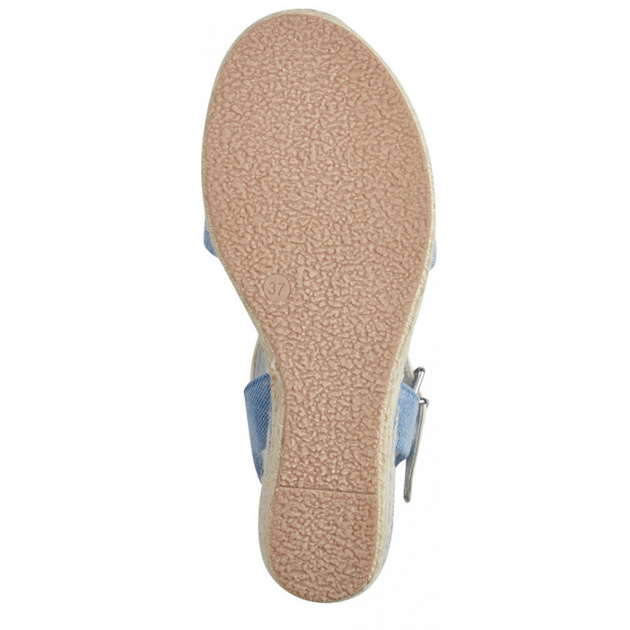 Marco Tozzi Damen Keilsandalette In Jeans Combi