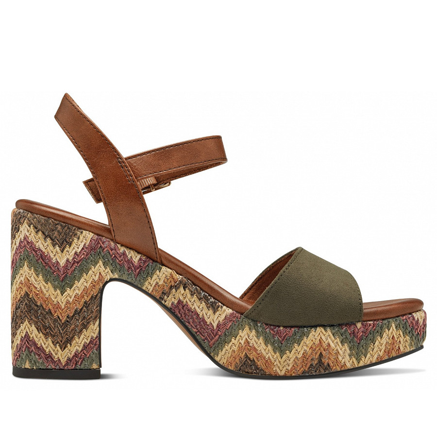Marco Tozzi Damen Sandalette In Khaki Kombi
