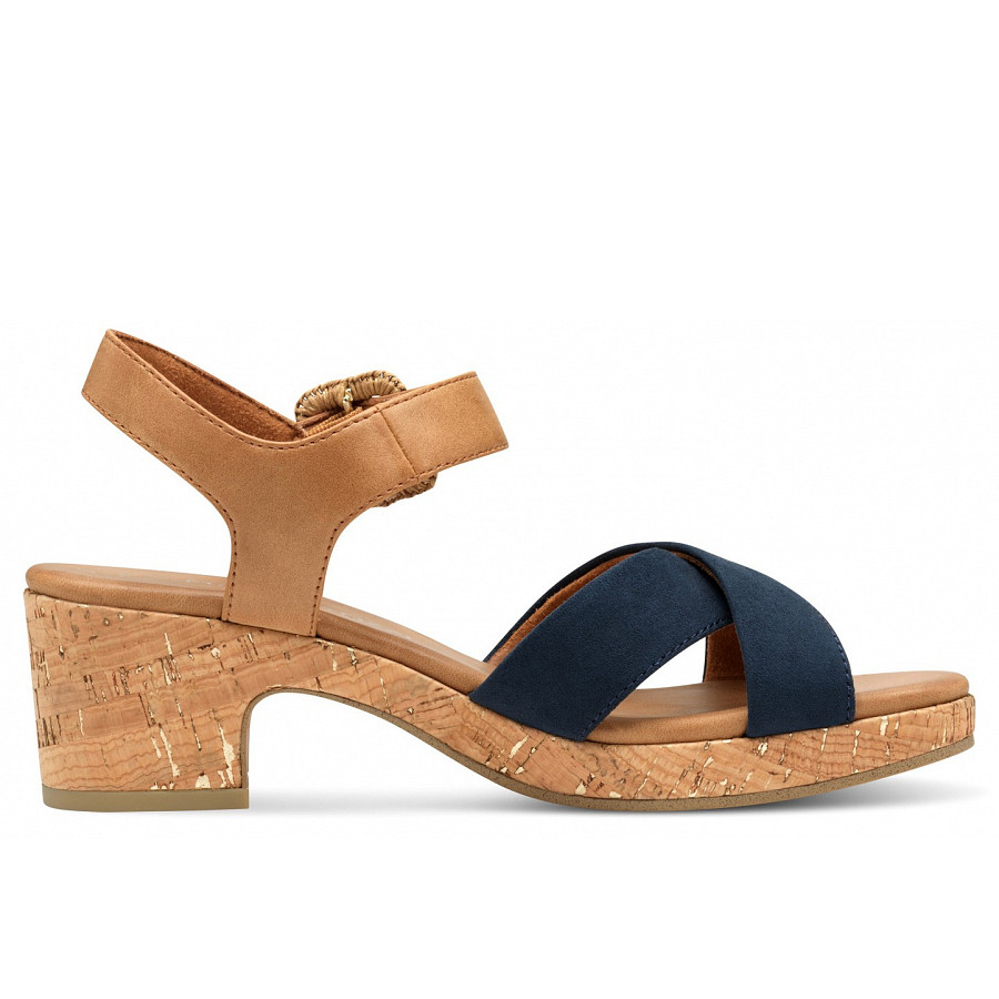 Marco Tozzi Damen Sandalette In Navy Kombi