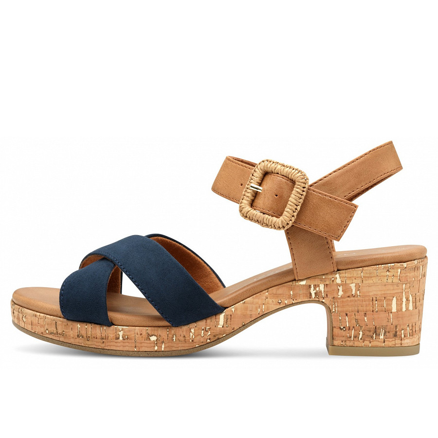 Marco Tozzi Damen Sandalette In Navy Kombi